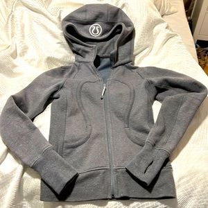 Lululemon scuba hoodie full zip gray with sparkles size 4